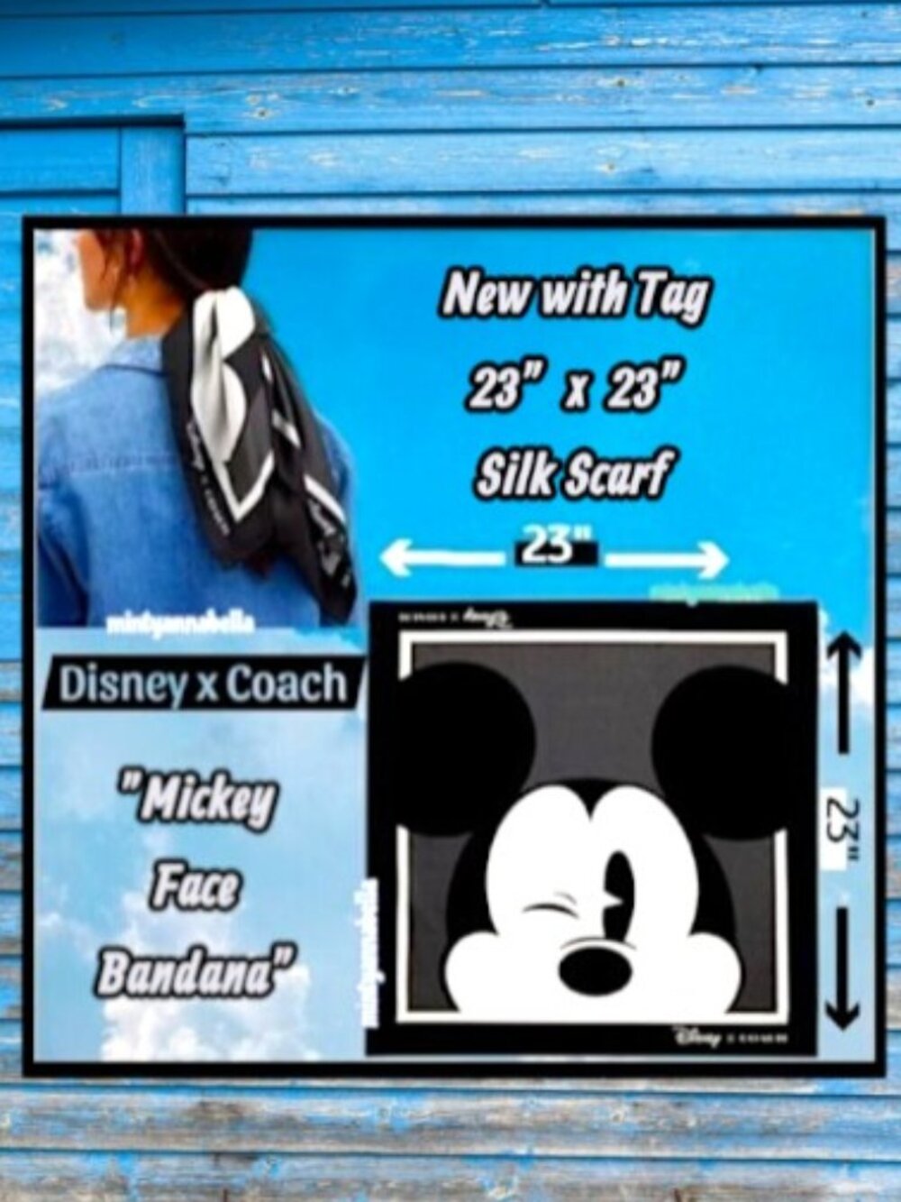 Coach x Mickey Mouse Silk Scarf/Bandana 🆕️